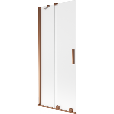 Mexen Velar Badewannenfaltwand 2-flügelig verschiebbar 85 x 150 cm, satiniert, Roségold - 896-085-000-31-60