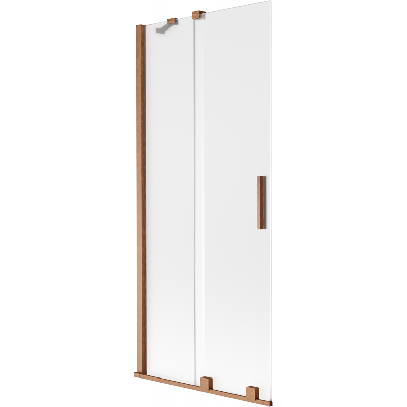 Mexen Velar divisória de banho de 2 painéis deslizantes 85 x 150 cm, fosco, cobre escovado - 896-085-000-31-65