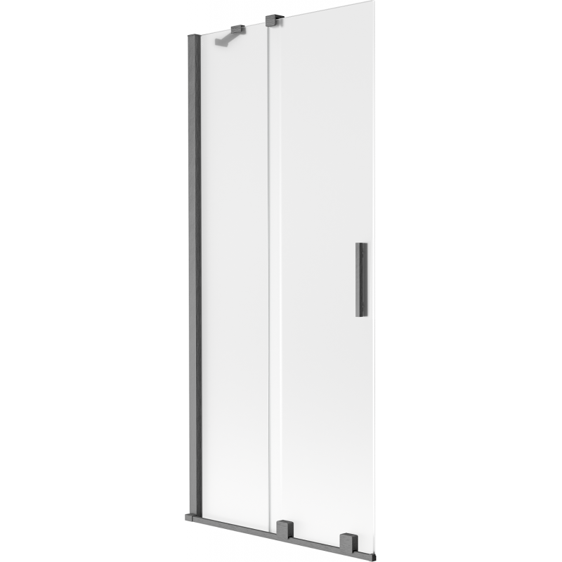 Mexen Velar Duschabtrennung 2-flügelig schiebbar 85 x 150 cm, Frost, gebürstet Gun Grey - 896-085-000-31-66