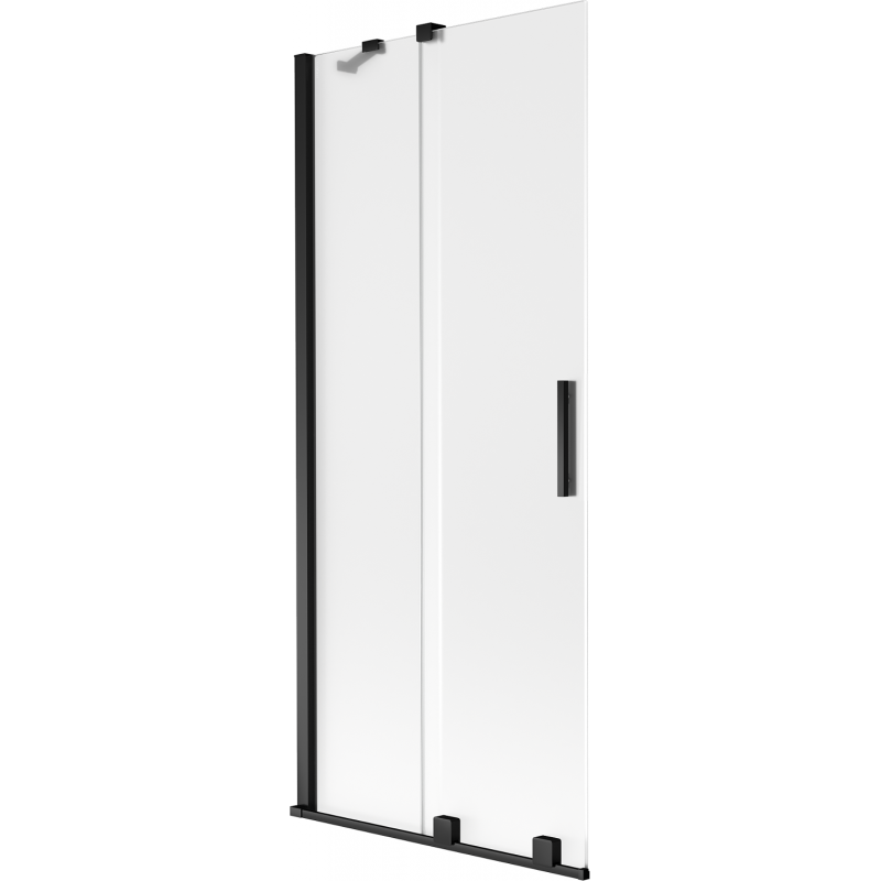 Mexen Velar 2-panel sliding bath screen 85 x 150 cm, frosted, black - 896-085-000-31-70