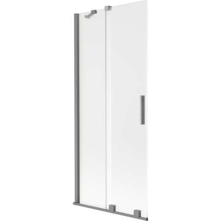 Mexen Velar badwand 2-delig schuifbaar 85 x 150 cm, matglas, gun metal - 896-085-000-31-95