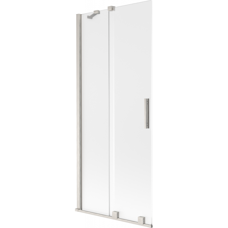 Mexen Velar dvojna drsna kopalna pregrada 85 x 150 cm, mat, brušen nikel - 896-085-000-31-97