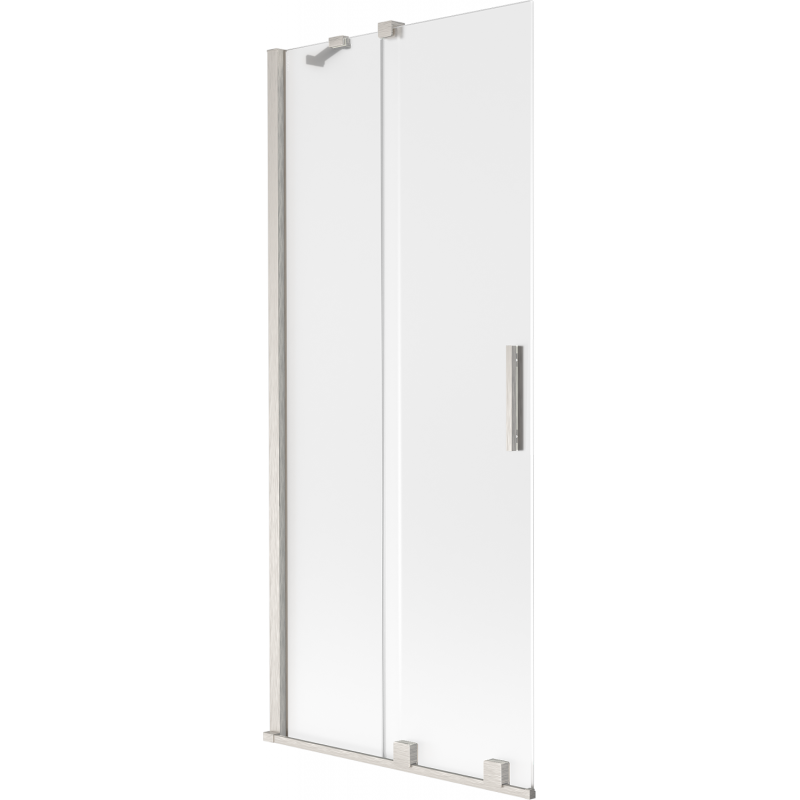 Mexen Velar kylpyhuonekäsijohdin 2-osainen liukuva 85 x 150 cm, huurre, harjattu nikkeli - 896-085-000-31-97