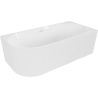 Mexen Gia freistehende Eck-Badewanne rechts geriffelt 150 x 75 cm, weiß glänzend, weißer Überlauf - 52701507500P-20