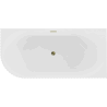 Mexen Gia baignoire autoportante d'angle à rainures droite 150 x 75 cm, blanc brillant, trop-plein doré - 52701507500P-50