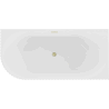 Mexen Gia baignoire autoportante d'angle rainurée droite 150 x 75 cm, blanc brillant, trop-plein or brossé - 52701507500P-55