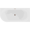 Mexen Gia freistehende Eckbadewanne gerieft rechts 150 x 75 cm, weiße Glanz, Überlauf Roségold - 52701507500P-60