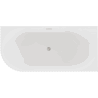 Baignoire îlot d'angle striée droite Mexen Gia 150 x 75 cm, blanc brillant, trop-plein nickel brossé - 52701507500P-97