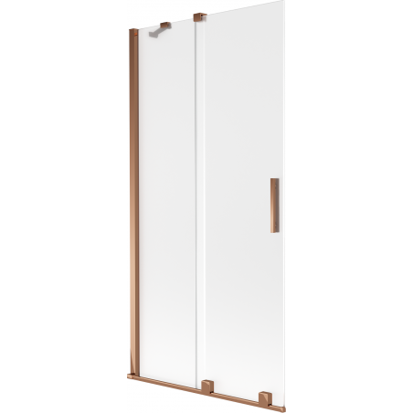 Mexen Velar Badewannenabtrennung 2-flügelig verschiebbar 90 x 150 cm, satiniert, Roségold - 896-090-000-31-60