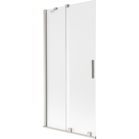 Mexen Velar badwand scherm 2-delig verschuifbaar 90 x 150 cm, ijsachtig, geborsteld nikkel - 896-090-000-31-97