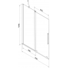 Mexen Velar Duschwand, 2-flügelig, verschiebbar 95 x 150 cm, mattiert, gebürstetes Kupfer - 896-095-000-31-65