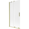 Mexen Velar 2-flügelige, verschiebbare Badewannenwand 95 x 150 cm, matt, gebürstetes Gold - 896-095-000-31-55
