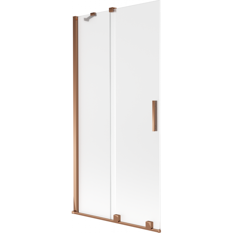 Mexen Velar divisória de chuveiro de 2 painéis deslizantes 95 x 150 cm, fosco, ouro rosa - 896-095-000-31-60