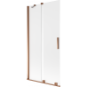 Mexen Velar 2-wing sliding bath screen 95 x 150 cm, frosted, rose gold - 896-095-000-31-60