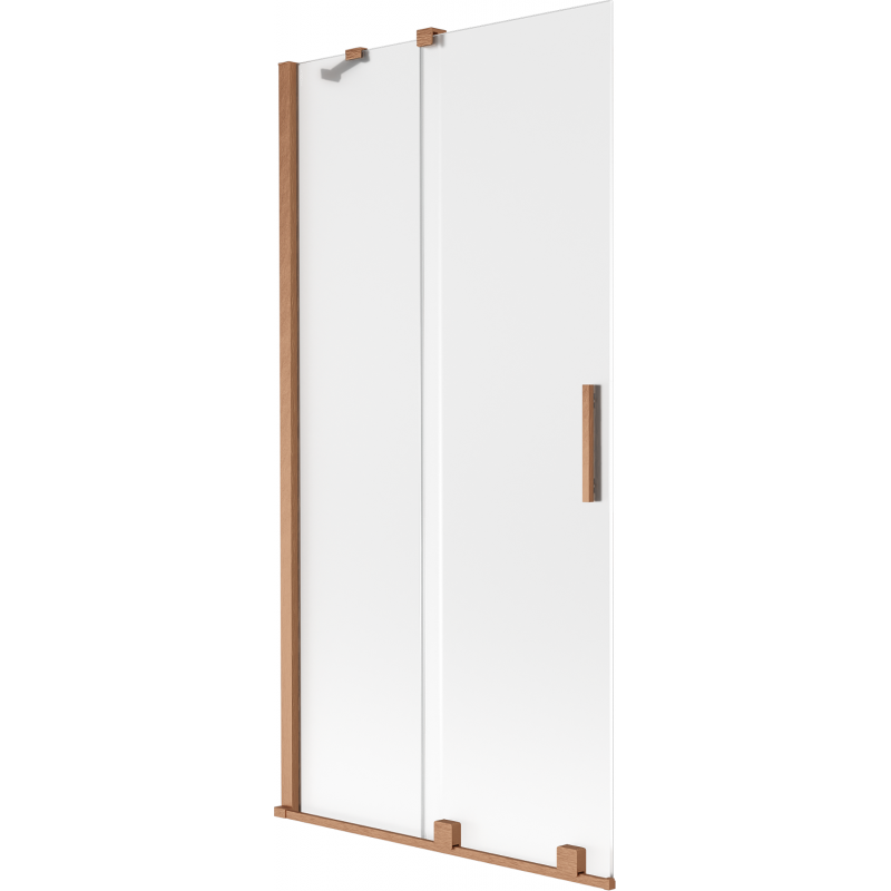 Mexen Velar Duschwand, 2-flügelig, verschiebbar 95 x 150 cm, mattiert, gebürstetes Kupfer - 896-095-000-31-65