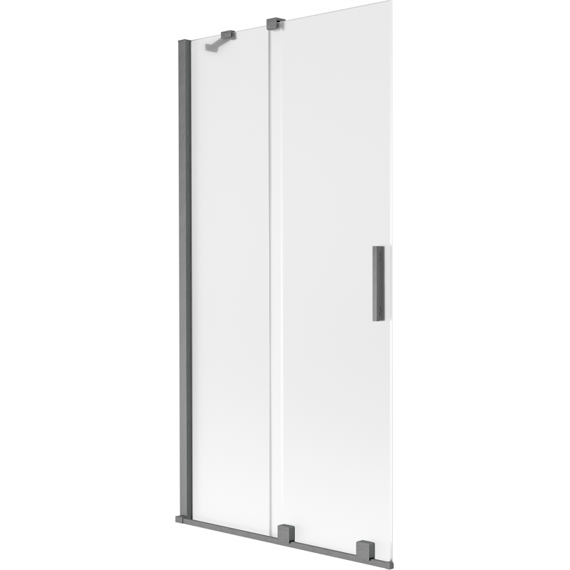 Mexen Velar Badewannenabtrennung 2-flügelig verschiebbar 95 x 150 cm, matt, gebürstetes Gun Gray - 896-095-000-31-66