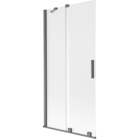 Mexen Velar Badewannenabtrennung 2-flügelig verschiebbar 95 x 150 cm, matt, gebürstetes Gun Gray - 896-095-000-31-66