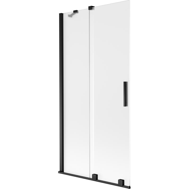 Mexen Velar kaksiovinen liukuva suihkuseinä 95 x 150 cm, huurrettu, musta - 896-095-000-31-70
