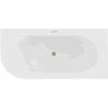 Mexen Gia freistehende Eck-Badewanne geriffelt rechts 170 x 80 cm, weiß matt, Überlauf gebürstetes Kupfer - 52701708001P-65