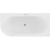 Mexen Gia freistehende Eckbadewanne geriffelt rechts 170 x 80 cm, weiß matt, Überlauf gebürstetes Kupfer - 52701708001P-65