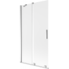 Mexen Velar Duschabtrennung 2-flügelig verschiebbar 100 x 150 cm, Milchglas, Chrom - 896-100-000-31-01