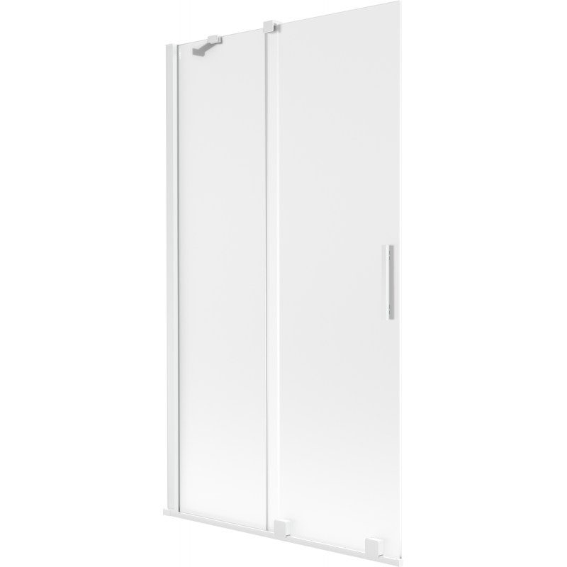 Mexen Velar 2-flügelige verschiebbare Badewannenabtrennung 100 x 150 cm, matt, weiß - 896-100-000-31-20