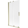 Mexen Velar Duschwand 2-flügelig, verschiebbar 100 x 150 cm, matt, gold - 896-100-000-31-50