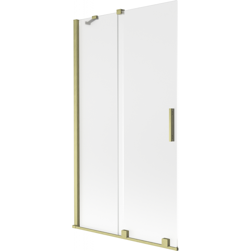 Mexen Velar Duschabtrennung 2-flügelig, verschiebbar 100 x 150 cm, mattiert, gebürstet gold - 896-100-000-31-55