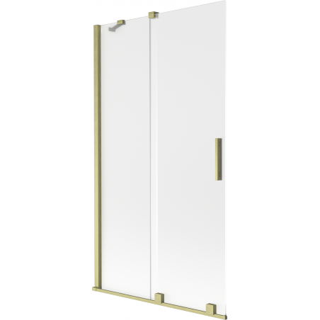 Mexen Velar parawan nawannowy 2-skrzydłowy rozsuwany 100 x 150 cm, szron, złoty szczotkowany - 896-100-000-31-55