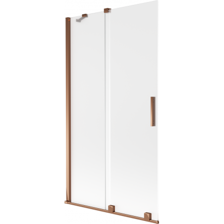 Mexen Velar Badewannenwand 2-flügelig verschiebbar 100 x 150 cm, Frost, Roségold - 896-100-000-31-60