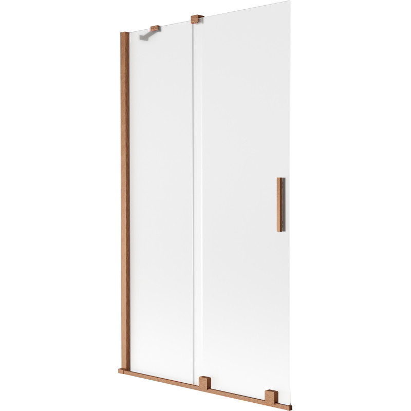 Mexen Velar 2-osaline lükandustega vanniparavann 100 x 150 cm, härmatatud, harjatud vask - 896-100-000-31-65