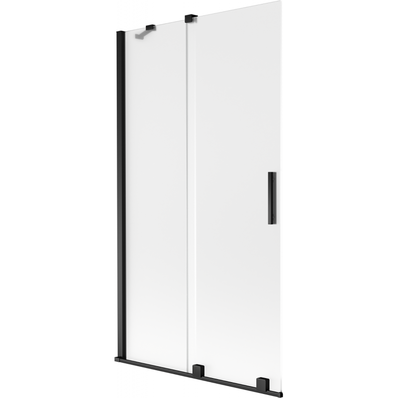 Mexen Velar 2-wing sliding bath screen 100 x 150 cm, frost, black - 896-100-000-31-70