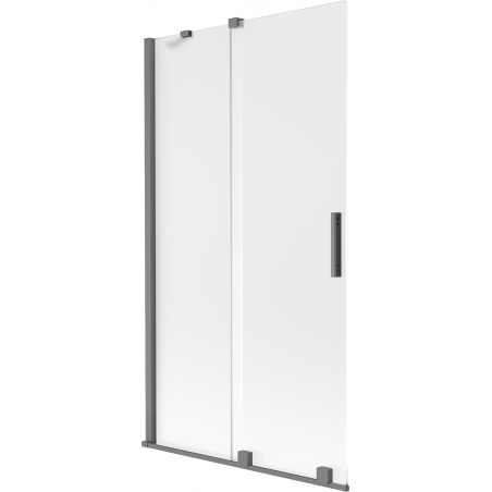 Mexen Velar 2-flügelige Duschwand, verschiebbar, 100 x 150 cm, Milchglas, Gun Metal - 896-100-000-31-95