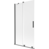 Mexen Velar 2-flügelige Duschwand, verschiebbar, 100 x 150 cm, Milchglas, Gun Metal - 896-100-000-31-95