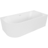 Mexen Gia baignoire autoportante d'angle rainurée droite 150 x 75 cm, blanc mat, trop-plein blanc - 52701507501P-20