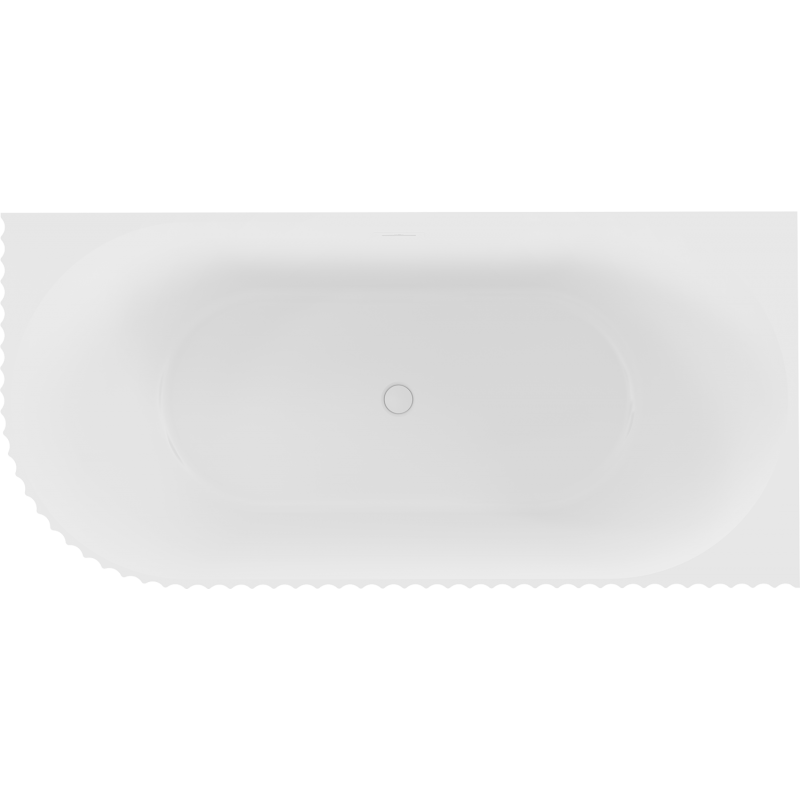 Mexen Gia bañera exenta de esquina acanalada derecha 150 x 75 cm, blanco mate, rebosadero blanco - 52701507501P-20