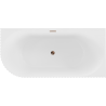 Mexen Gia bañera exenta esquinera acanalada derecha 150 x 75 cm, blanco mate, rebosadero oro rosa - 52701507501P-60