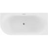 Mexen Gia Freistehende Eckbadewanne rechts geriffelt 170 x 80 cm, weiß glänzend, Überlauf chrom - 52701708000P-01