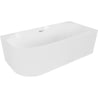 Mexen Gia Freestanding Corner Grooved Right Bathtub 170 x 80 cm, White Gloss, Chrome Overflow - 52701708000P-01