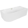 Mexen Gia freestanding corner fluted bathtub right 170 x 80 cm, white gloss, gold overflow - 52701708000P-50