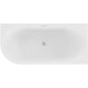 Mexen Gia vasca da bagno freestanding ad angolo con scanalature destra 170 x 80 cm, bianca lucida, troppopieno dorato spazzolato