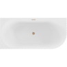 Mexen Gia bañera exenta esquinera acanalada derecha 170 x 80 cm, blanco brillante, rebosadero cobre cepillado - 52701708000P-65