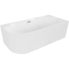 Mexen Gia freistehende Eckbadewanne rechts geriffelt 170 x 80 cm, weiß glänzend, Überlauf gebürstetes Kupfer - 52701708000P-65