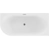 Mexen Gia freistehende Eckbadewanne rechts geriffelt 170 x 80 cm, weiß glänzend, Überlauf gun gray gebürstet - 52701708000P-66