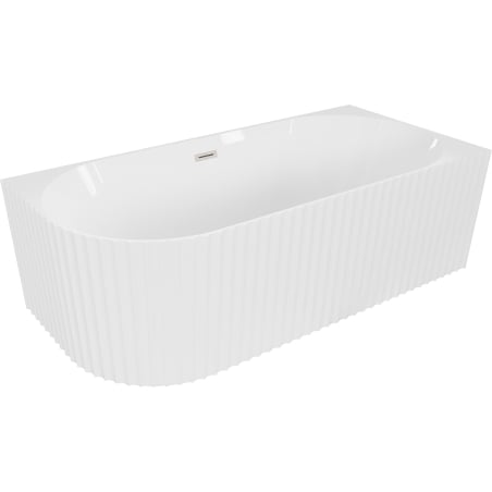 Mexen Gia freestanding corner bathtub fluted right 170 x 80 cm, white gloss, brushed nickel overflow - 52701708000P-97