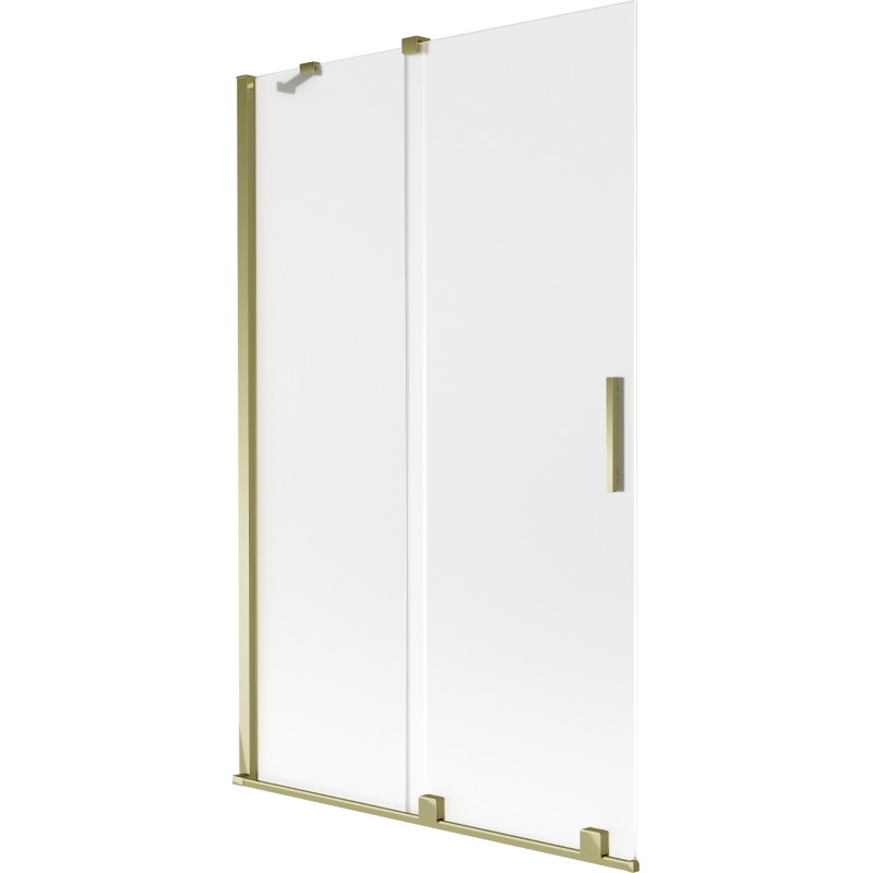Mexen Velar tweevoudig uitschuifbaar badscherm 110 x 150 cm, frost, goud - 896-110-000-31-50