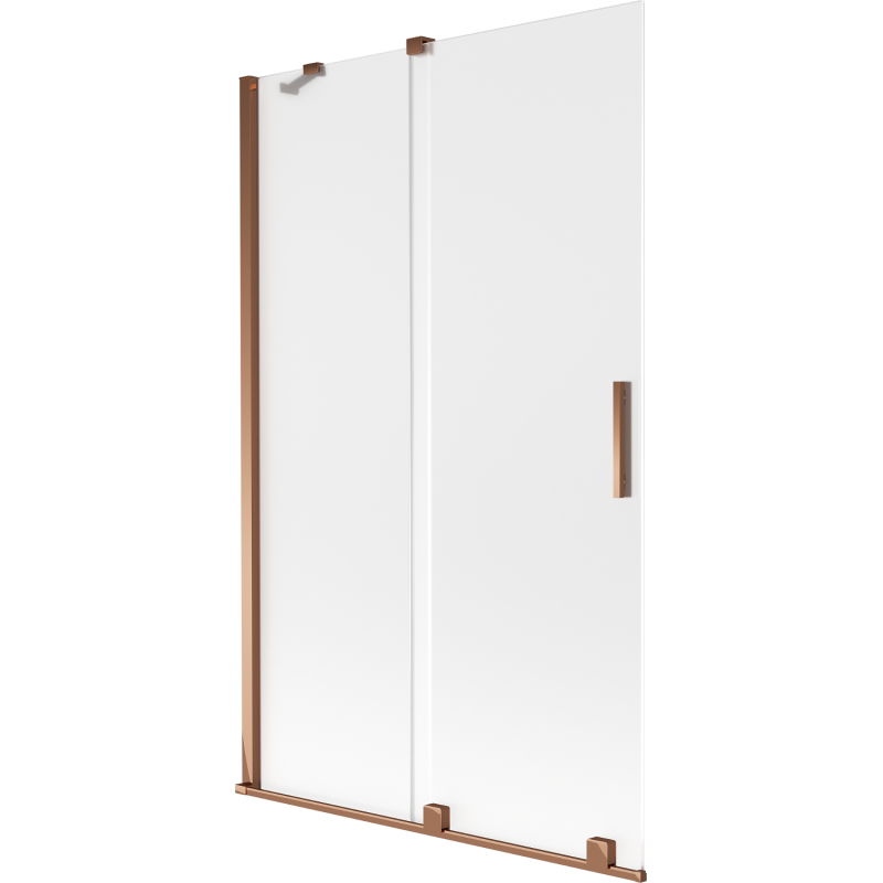 Mexen Velar 2-delige verschuifbare badkamerscherm 110 x 150 cm, ijs, roze goud - 896-110-000-31-60