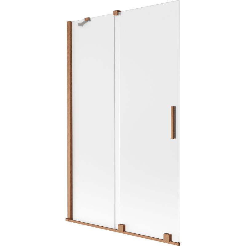 Mexen Velar Wannenspritzschutz 2-flügelig, verschiebbar 110 x 150 cm, matt, gebürstetes Kupfer - 896-110-000-31-65