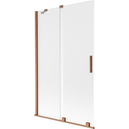 Mexen Velar 2-krilni klizni paravan za kupaonicu 110 x 150 cm, mraz, brušena bakar - 896-110-000-31-65
