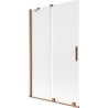 Mexen Velar 2-wing Sliding Bath Screen 110 x 150 cm, Frosted, Brushed Copper - 896-110-000-31-65
